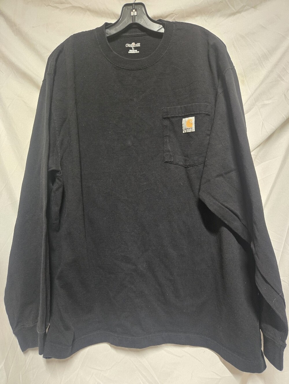 Carhartt Black Long Sleeve Pocket Tee with Logo Patch